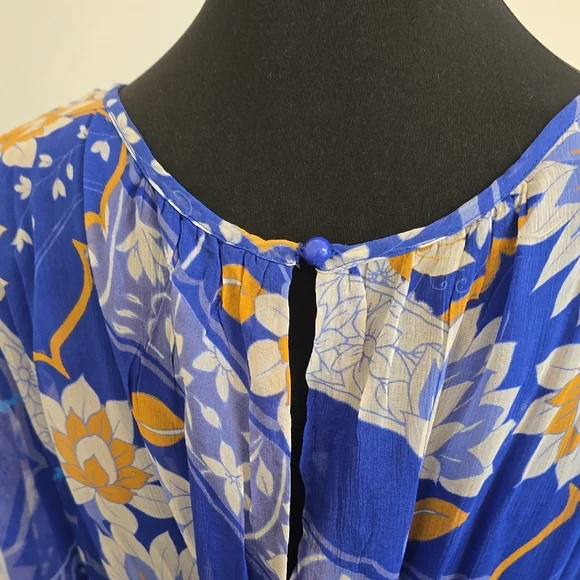 Anthropologie Blue and Yellow Wide Leg Jumpsuit - Picture 8 of 12